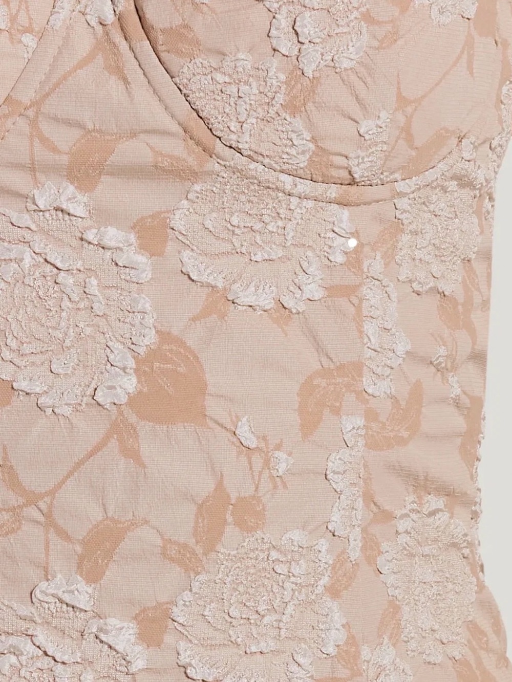 Windsor Gorgeous Charm Floral Jacquard Mini Dress | Taupe | L | NWT - Picture 3 of 12